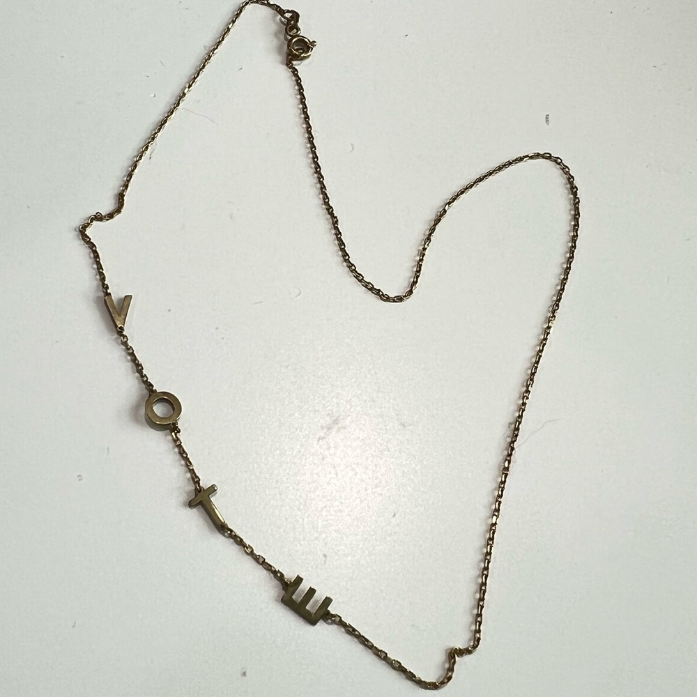 VOTE Gold Letter Necklace